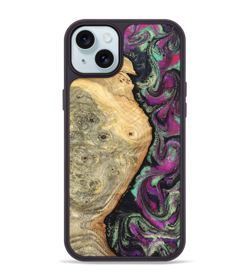 iPhone 15 Plus Wood Phone Case - Antwan (Green, 827036)