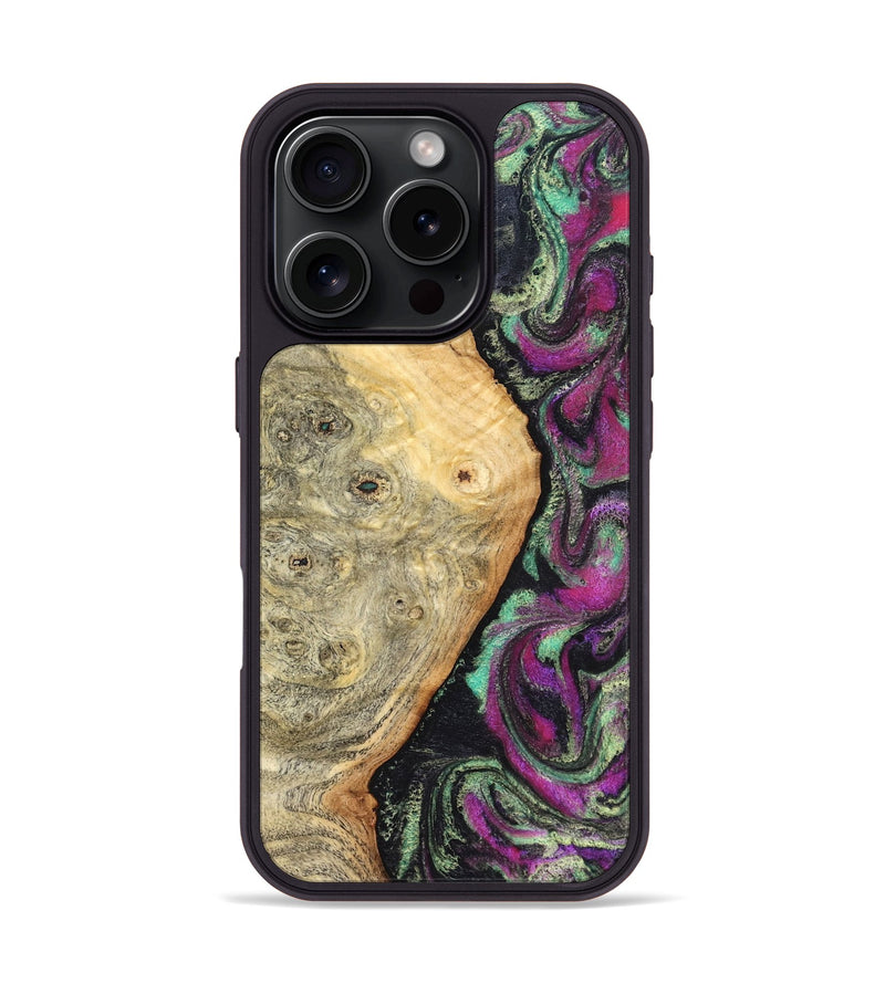 iPhone 16 Pro Wood Phone Case - Antwan (Green, 827036)