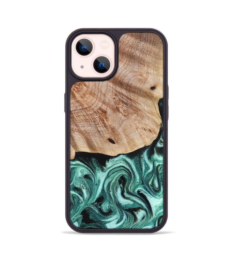 iPhone 14 Wood Phone Case - Marlo (Green, 827037)