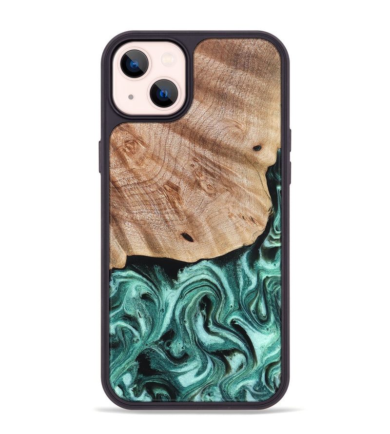 iPhone 14 Plus Wood Phone Case - Marlo (Green, 827037)
