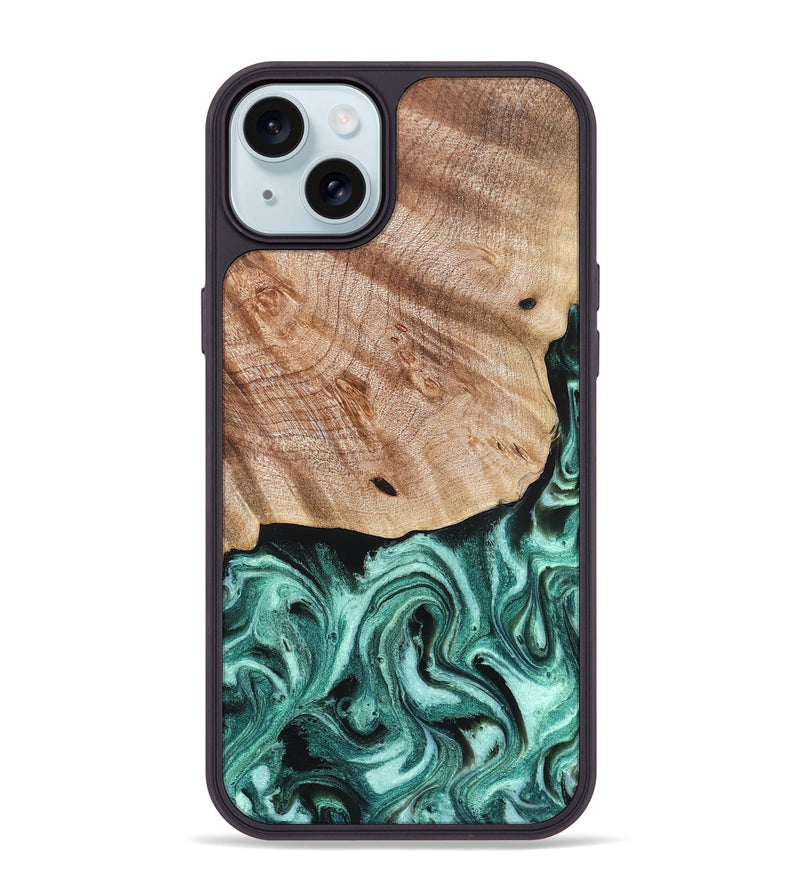 iPhone 15 Plus Wood Phone Case - Marlo (Green, 827037)