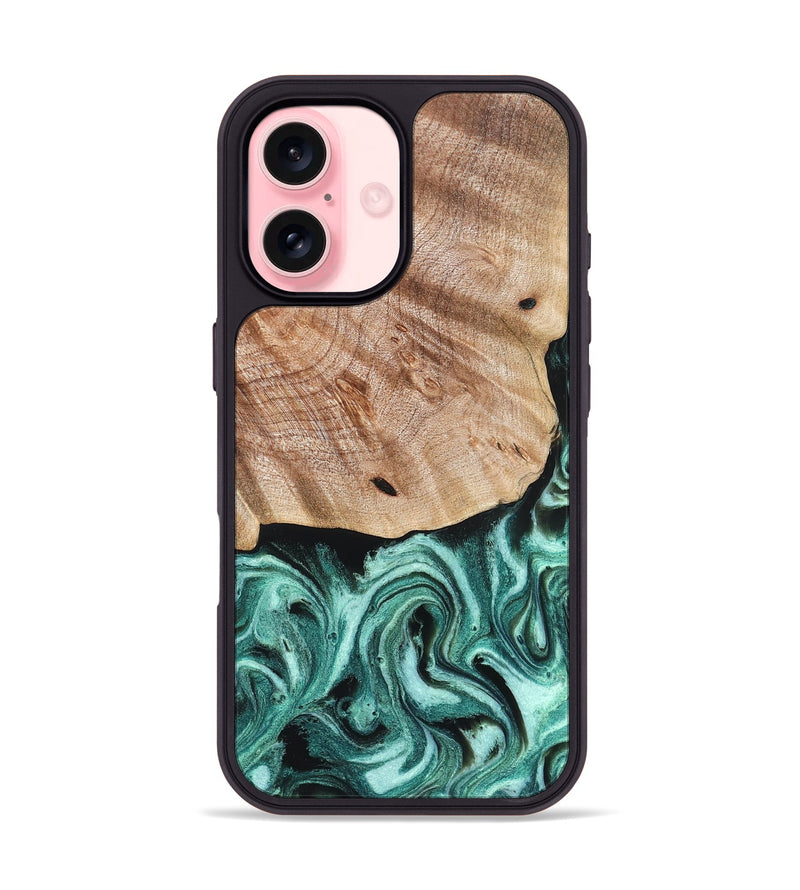 iPhone 16 Wood Phone Case - Marlo (Green, 827037)