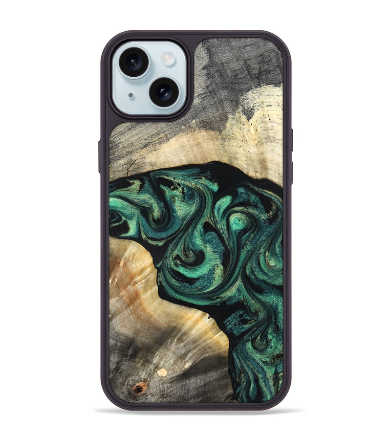 iPhone 15 Plus Wood Phone Case - Harland (Green, 827038)