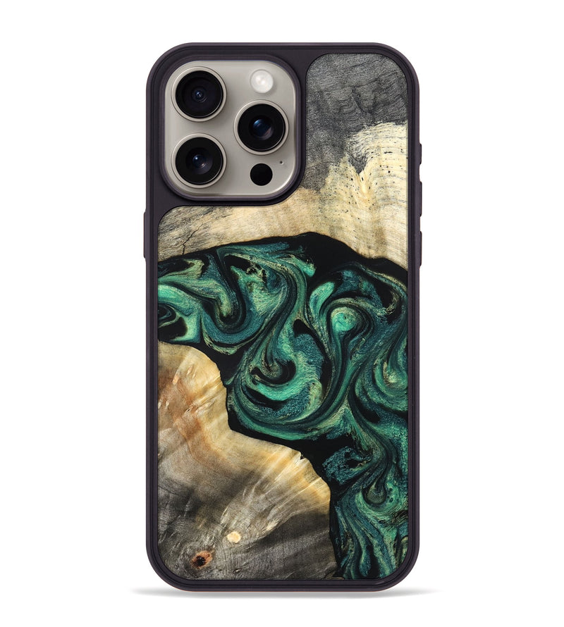 iPhone 15 Pro Max Wood Phone Case - Harland (Green, 827038)