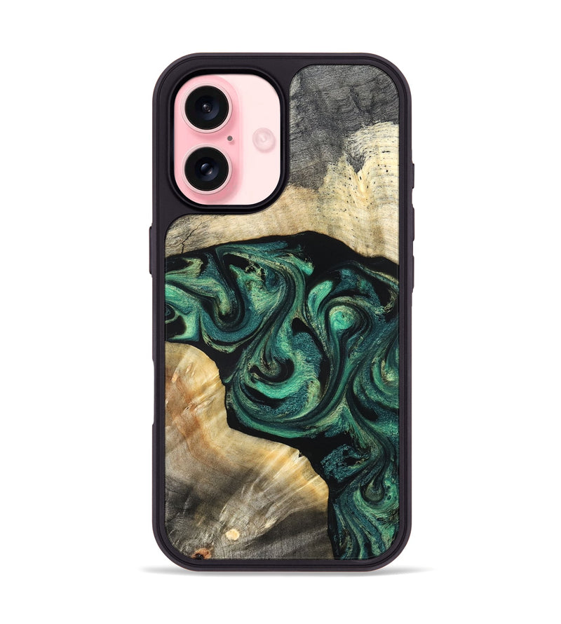iPhone 16 Wood Phone Case - Harland (Green, 827038)