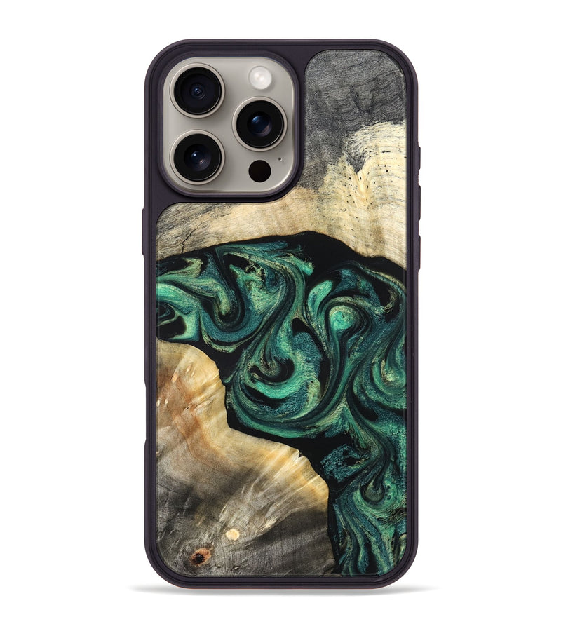 iPhone 16 Pro Max Wood Phone Case - Harland (Green, 827038)