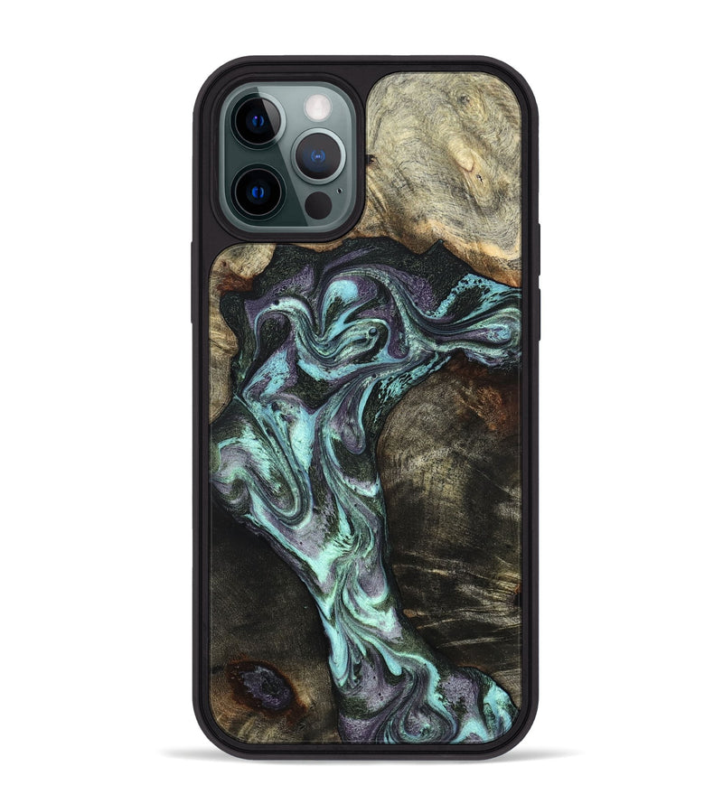 iPhone 12 Pro Max Wood Phone Case - Florene (Green, 827039)