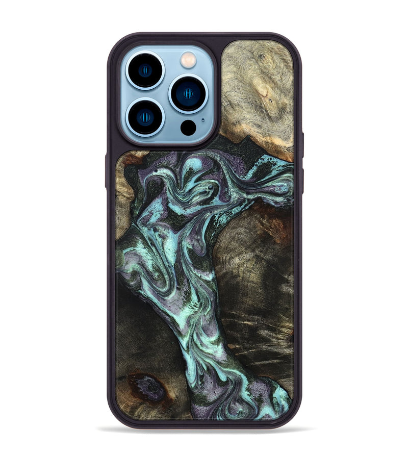 iPhone 14 Pro Max Wood Phone Case - Florene (Green, 827039)