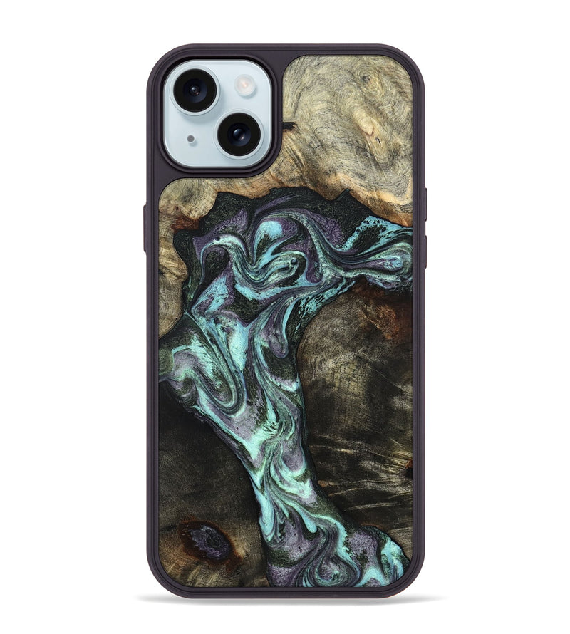 iPhone 15 Plus Wood Phone Case - Florene (Green, 827039)