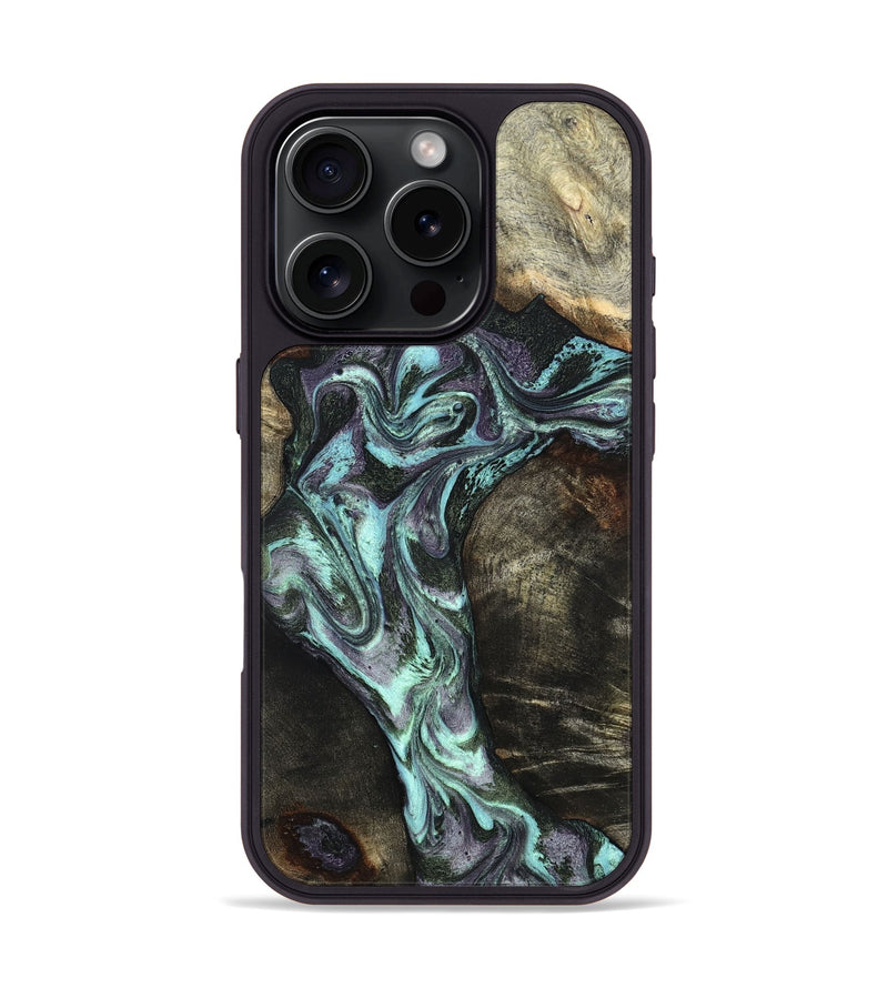 iPhone 16 Pro Wood Phone Case - Florene (Green, 827039)