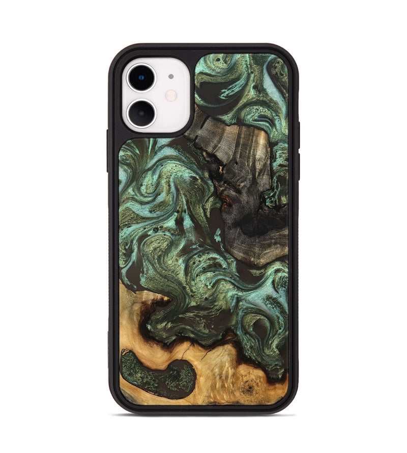 iPhone 11 Wood Phone Case - Emogene (Green, 827041)
