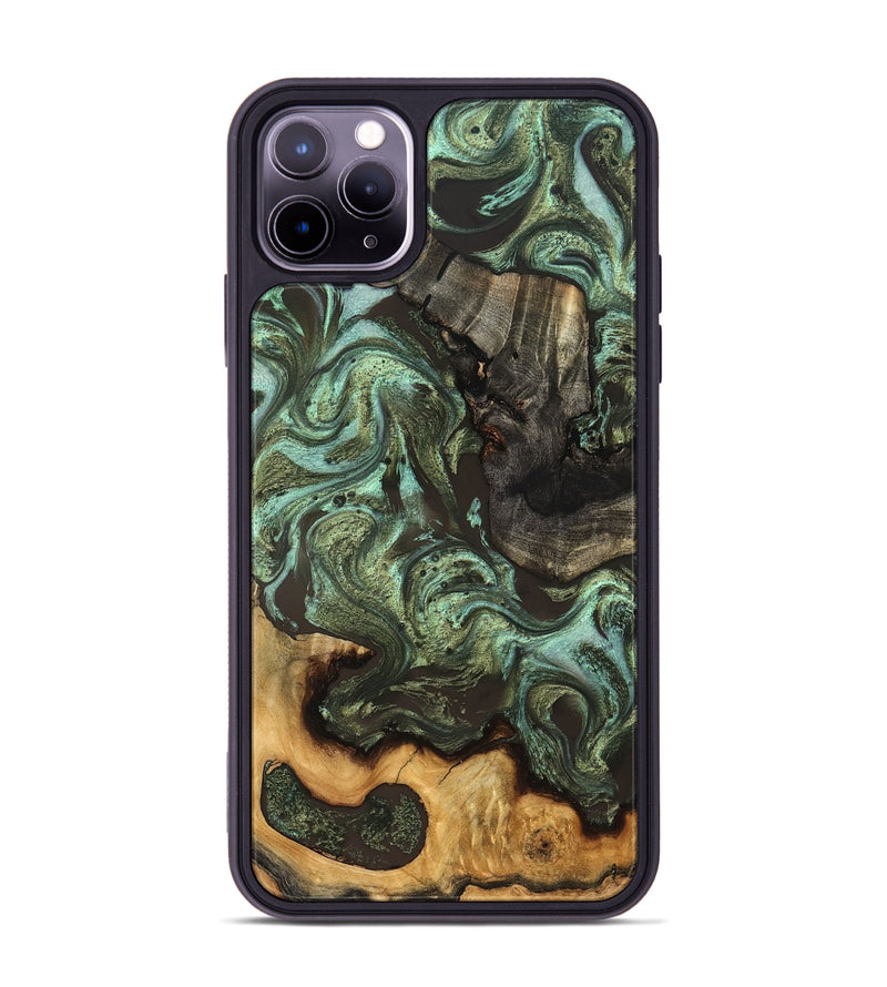 iPhone 11 Pro Max Wood Phone Case - Emogene (Green, 827041)