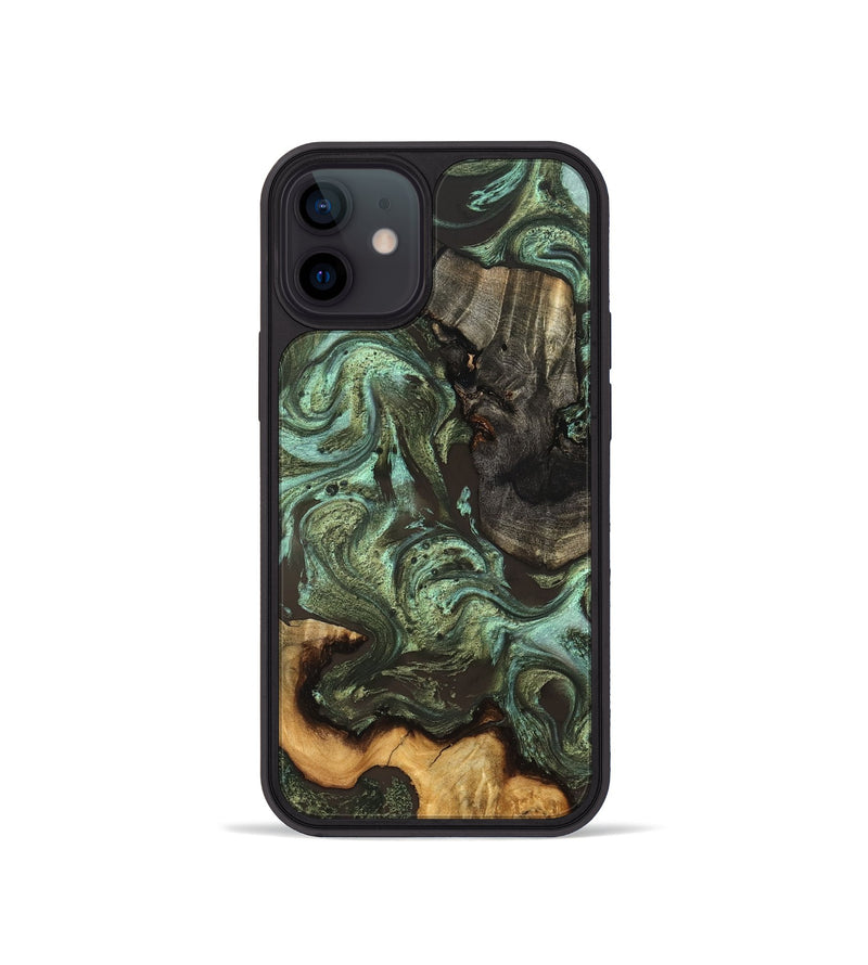 iPhone 12 mini Wood Phone Case - Emogene (Green, 827041)