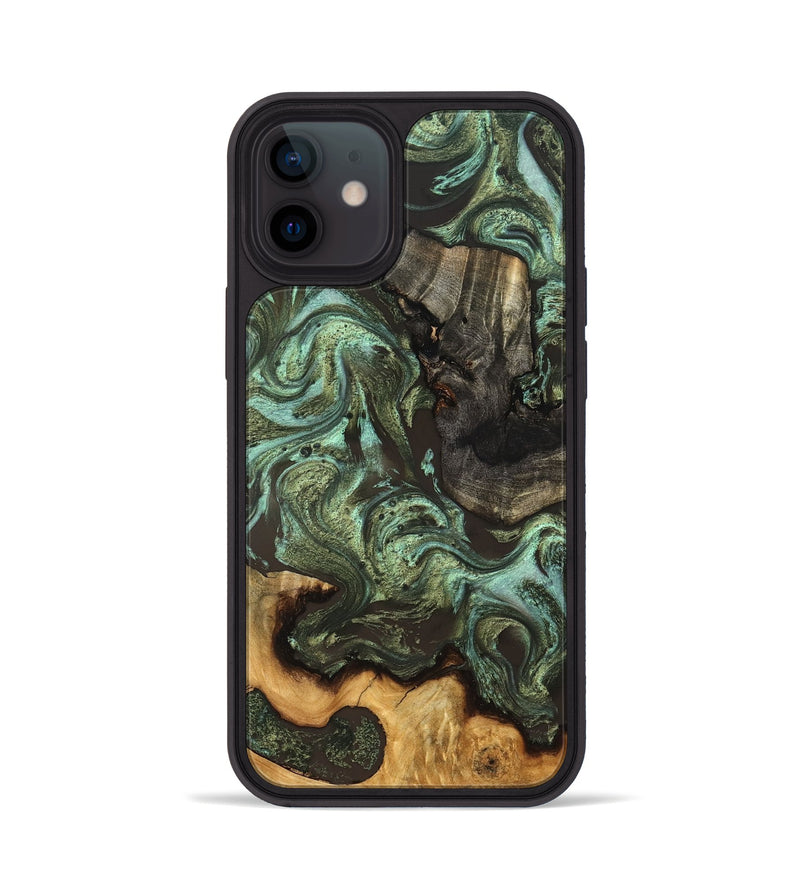iPhone 12 Wood Phone Case - Emogene (Green, 827041)