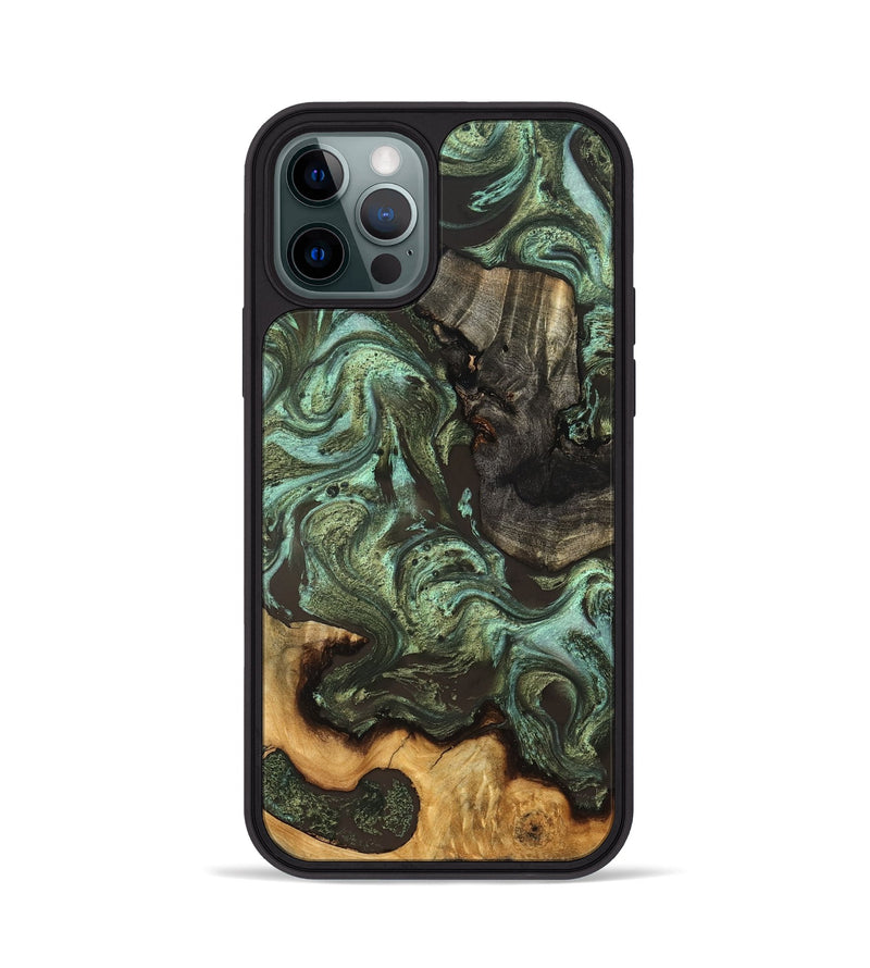 iPhone 12 Pro Wood Phone Case - Emogene (Green, 827041)