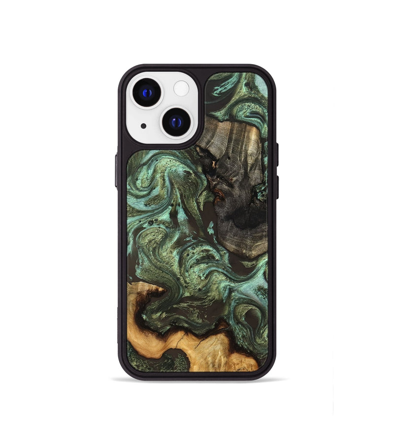 iPhone 13 mini Wood Phone Case - Emogene (Green, 827041)