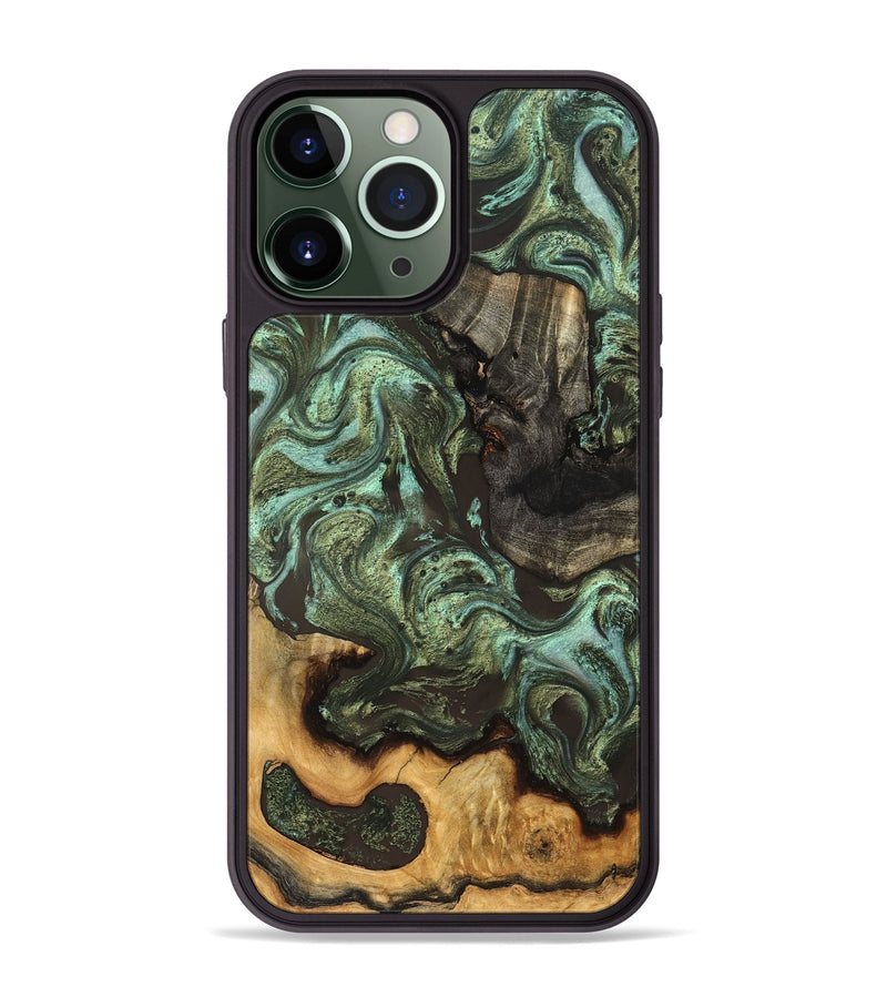 iPhone 13 Pro Max Wood Phone Case - Emogene (Green, 827041)