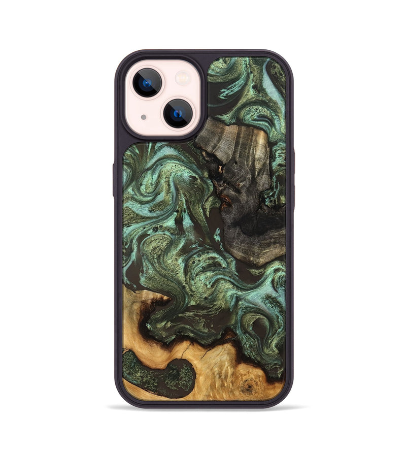 iPhone 14 Wood Phone Case - Emogene (Green, 827041)