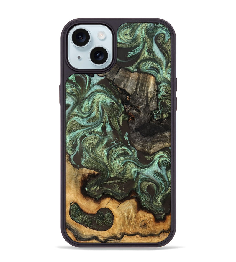 iPhone 15 Plus Wood Phone Case - Emogene (Green, 827041)