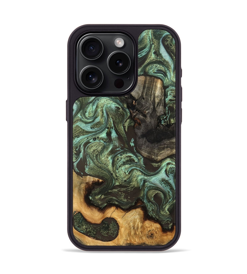iPhone 15 Pro Wood Phone Case - Emogene (Green, 827041)