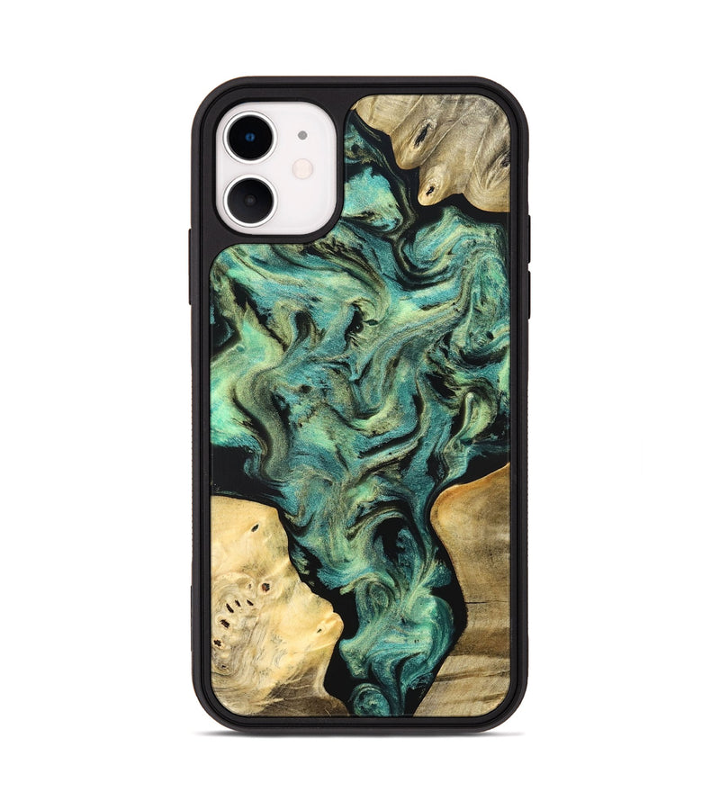 iPhone 11 Wood Phone Case - Akeem (Green, 827042)