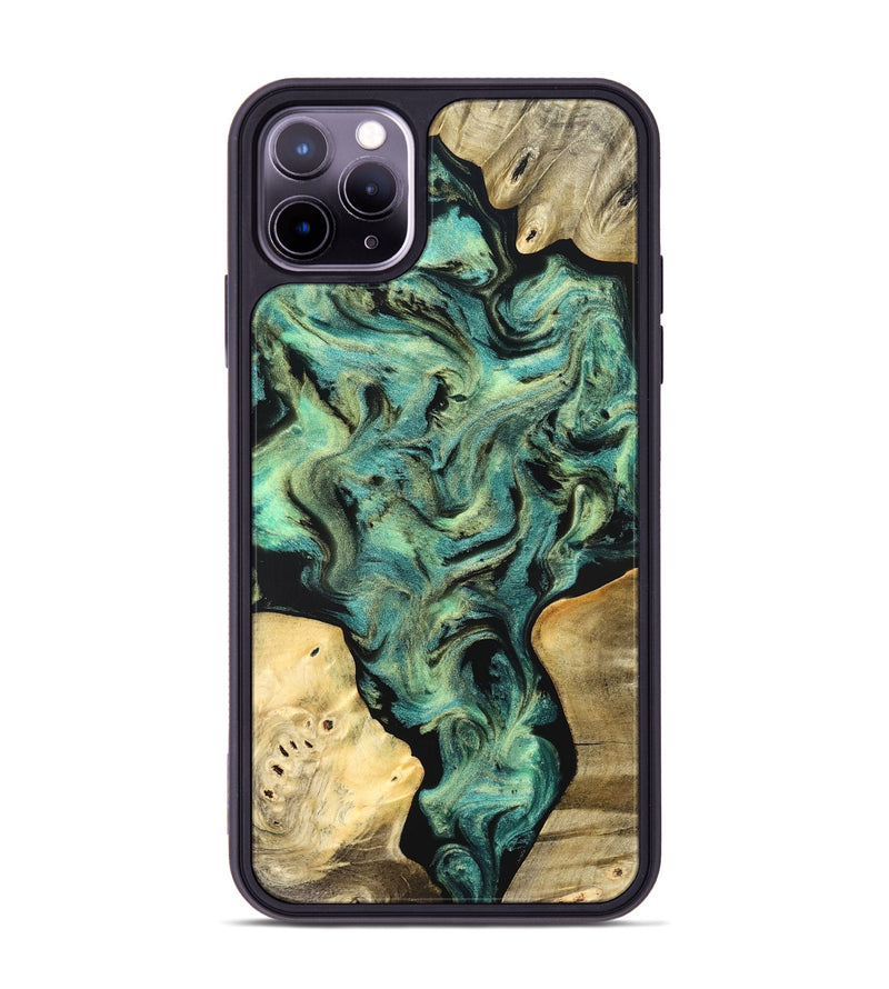 iPhone 11 Pro Max Wood Phone Case - Akeem (Green, 827042)