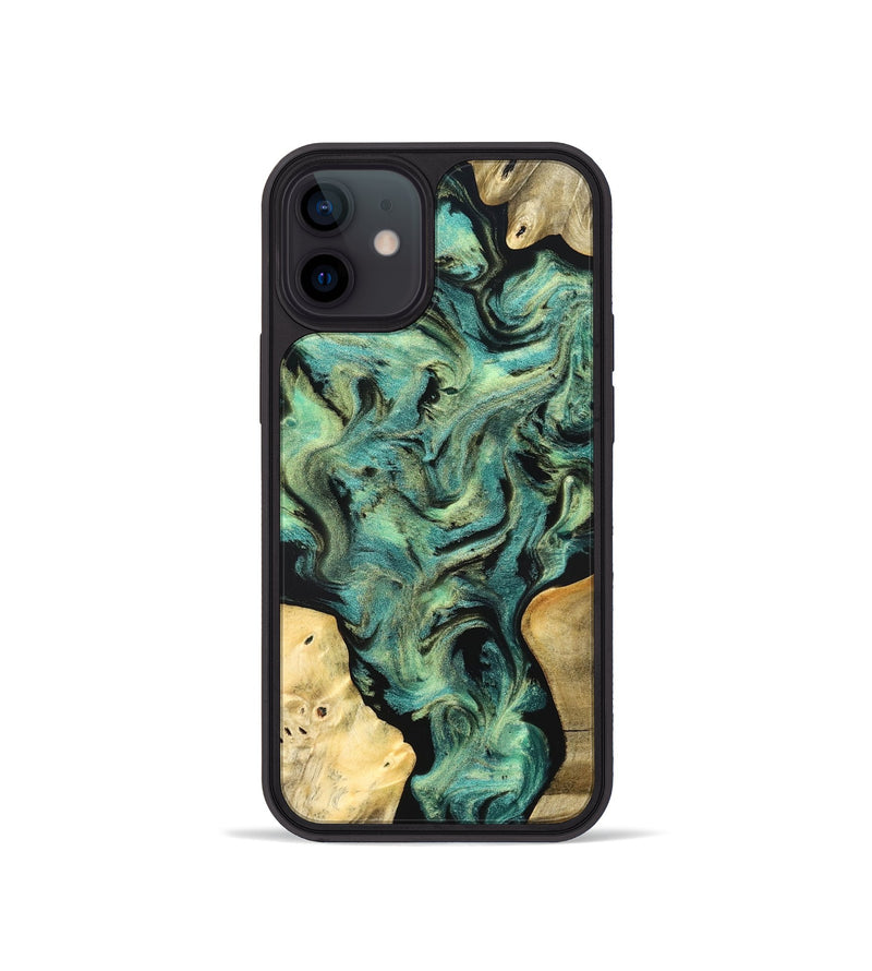 iPhone 12 mini Wood Phone Case - Akeem (Green, 827042)