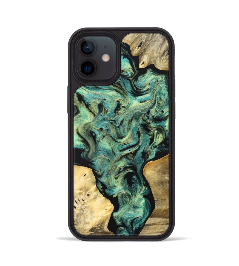 iPhone 12 Wood Phone Case - Akeem (Green, 827042)