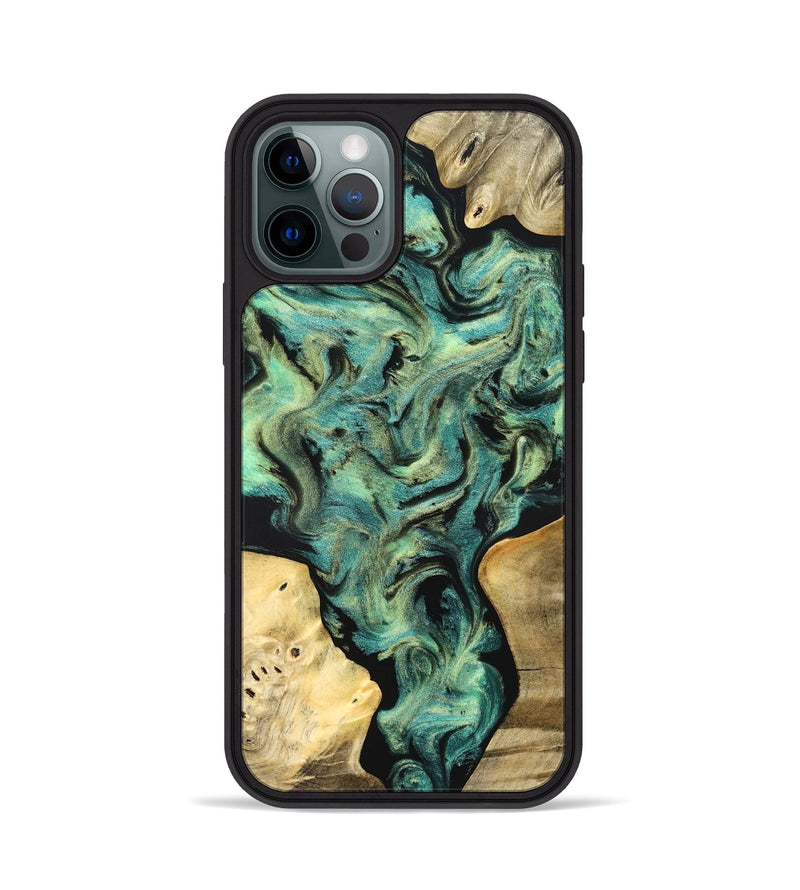 iPhone 12 Pro Wood Phone Case - Akeem (Green, 827042)