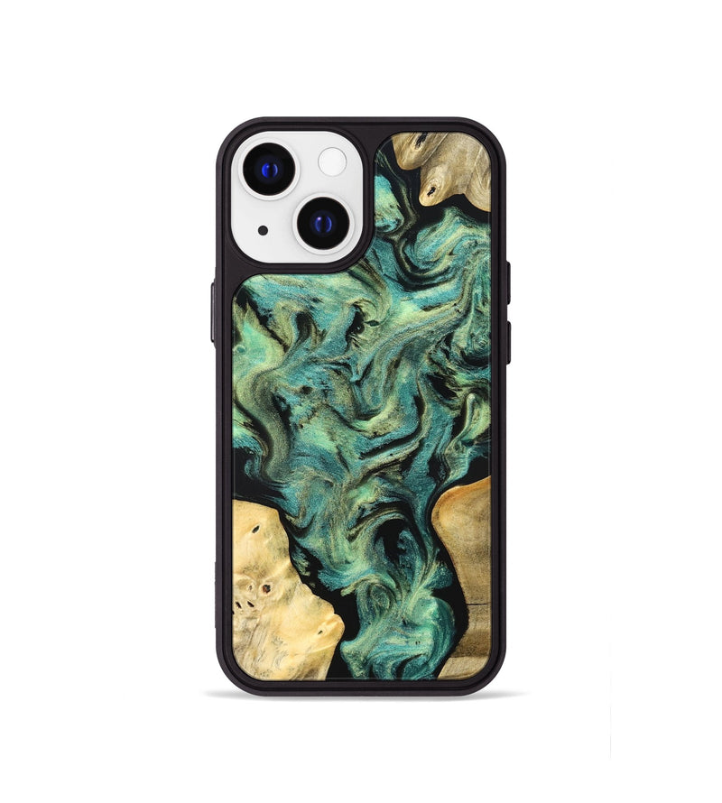 iPhone 13 mini Wood Phone Case - Akeem (Green, 827042)