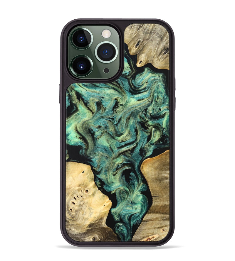 iPhone 13 Pro Max Wood Phone Case - Akeem (Green, 827042)