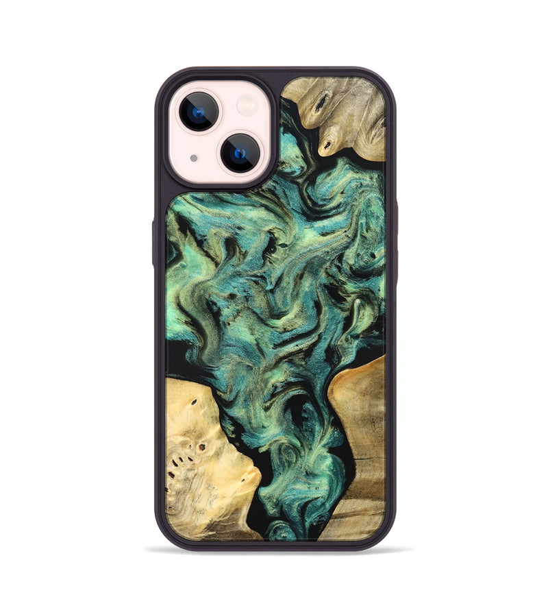 iPhone 14 Wood Phone Case - Akeem (Green, 827042)