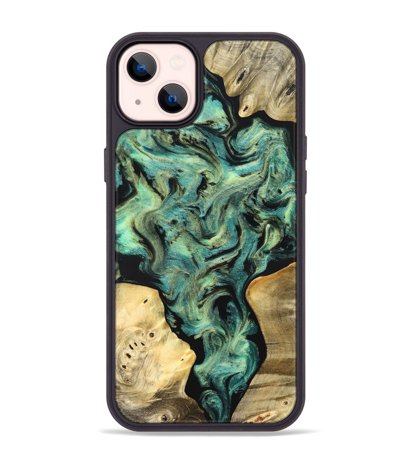 iPhone 14 Plus Wood Phone Case - Akeem (Green, 827042)