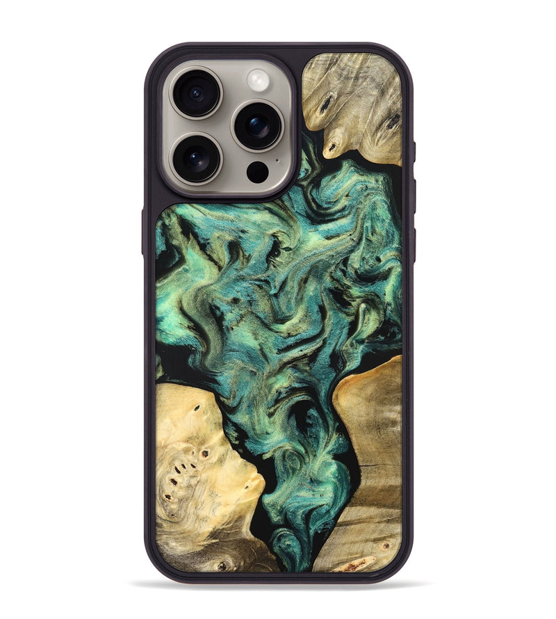 iPhone 15 Pro Max Wood Phone Case - Akeem (Green, 827042)