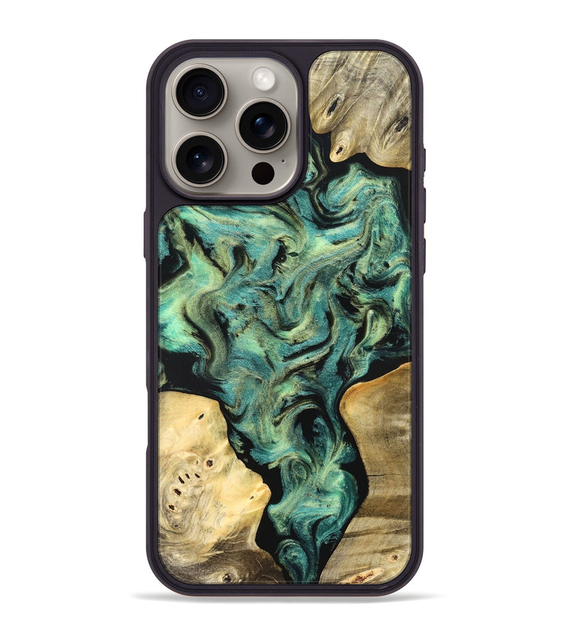 iPhone 16 Pro Max Wood Phone Case - Akeem (Green, 827042)