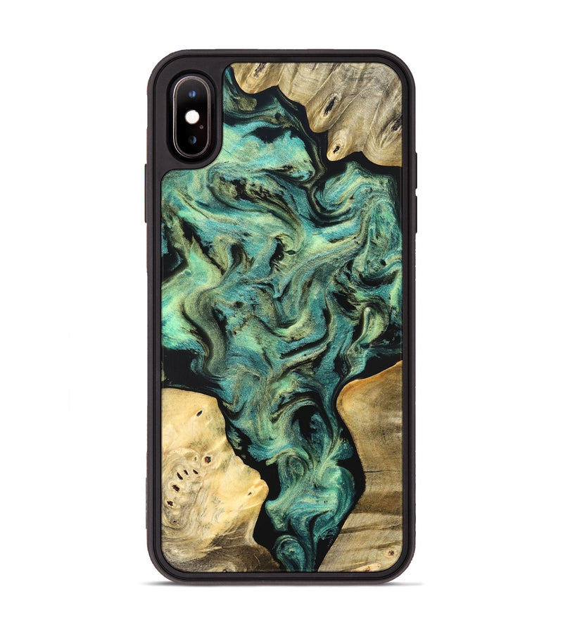 iPhone Xs Max Wood Phone Case - Akeem (Green, 827042)