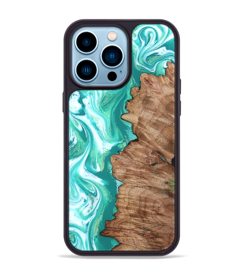iPhone 14 Pro Max Wood Phone Case - Kaeli (Green, 827043)