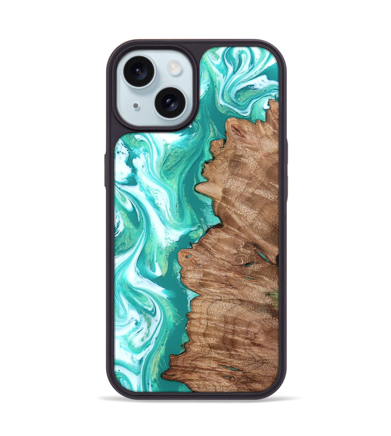 iPhone 15 Wood Phone Case - Kaeli (Green, 827043)