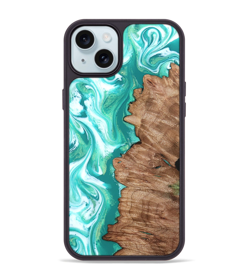 iPhone 15 Plus Wood Phone Case - Kaeli (Green, 827043)