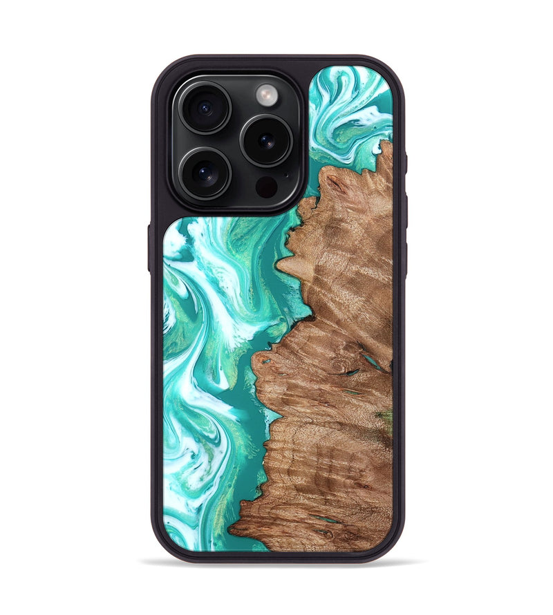 iPhone 15 Pro Wood Phone Case - Kaeli (Green, 827043)