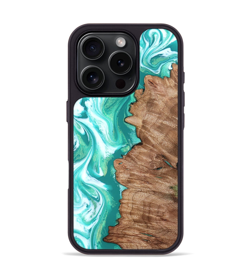 iPhone 16 Pro Wood Phone Case - Kaeli (Green, 827043)