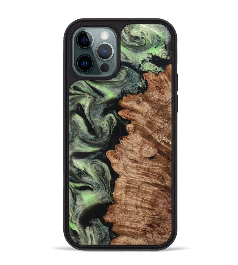 iPhone 12 Pro Max Wood Phone Case - Noah (Green, 827045)