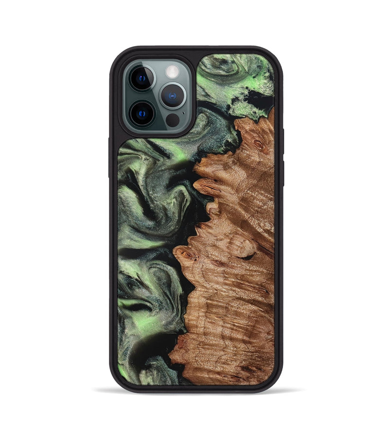iPhone 12 Pro Wood Phone Case - Noah (Green, 827045)