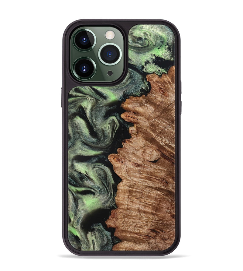 iPhone 13 Pro Max Wood Phone Case - Noah (Green, 827045)