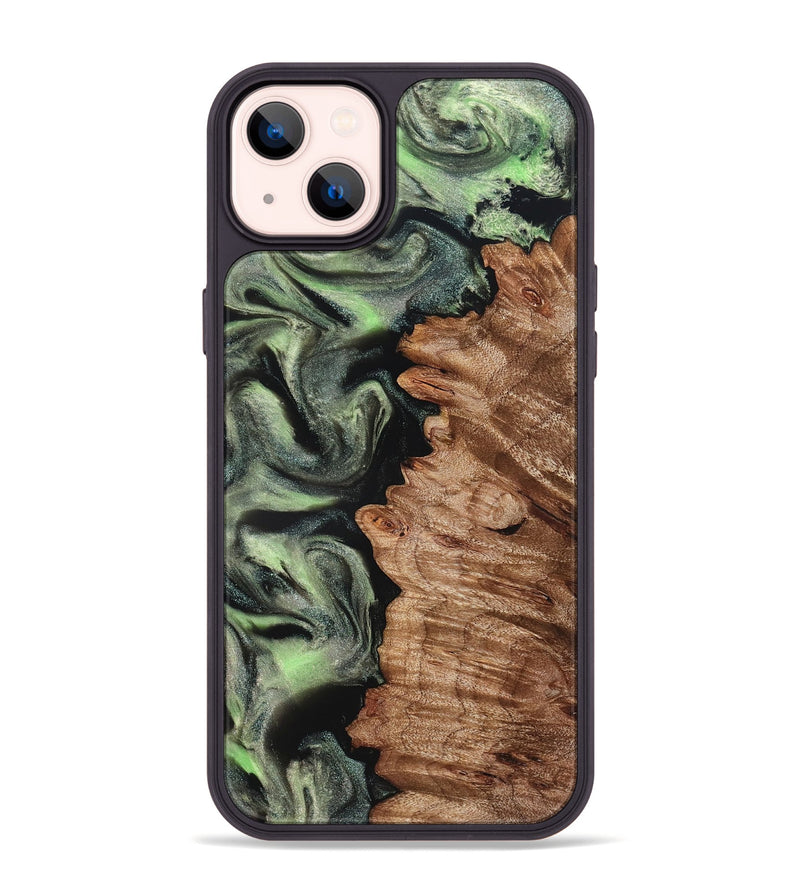 iPhone 14 Plus Wood Phone Case - Noah (Green, 827045)