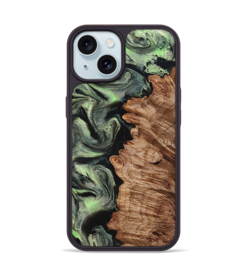 iPhone 15 Wood Phone Case - Noah (Green, 827045)