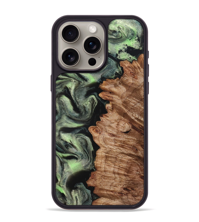 iPhone 15 Pro Max Wood Phone Case - Noah (Green, 827045)