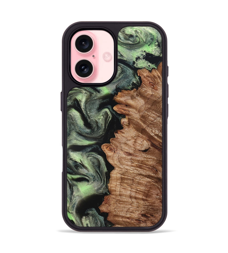 iPhone 16 Wood Phone Case - Noah (Green, 827045)