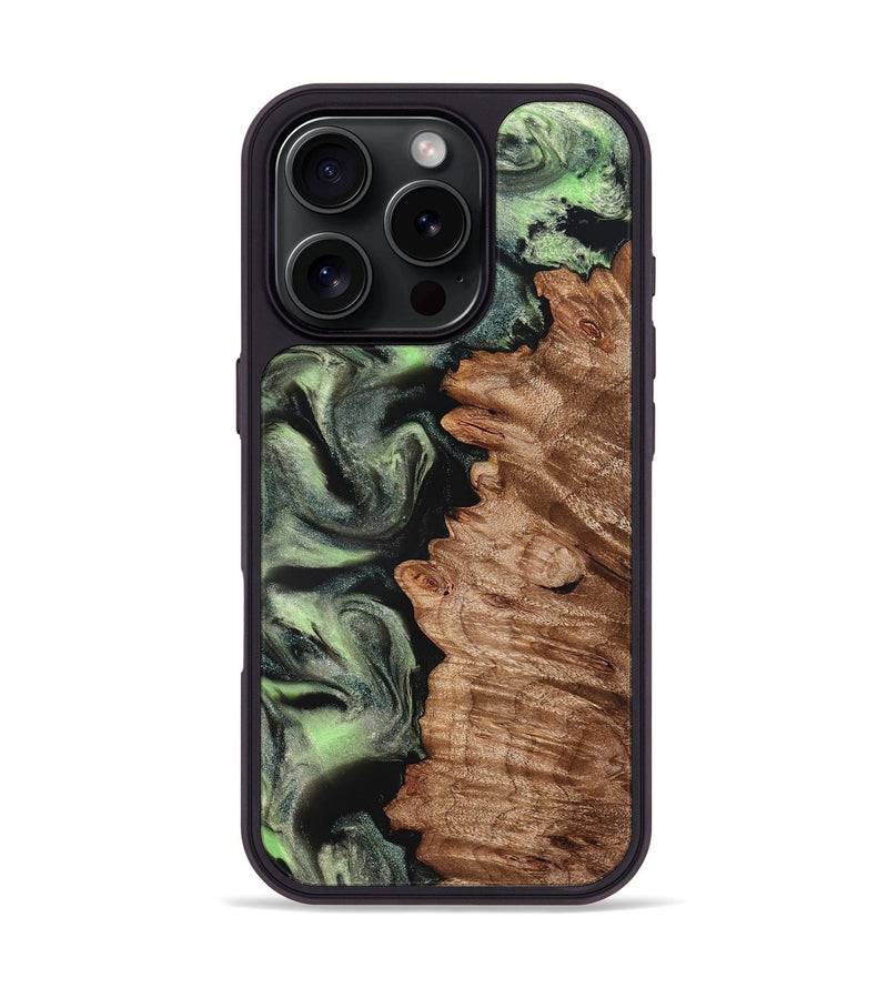 iPhone 16 Pro Wood Phone Case - Noah (Green, 827045)