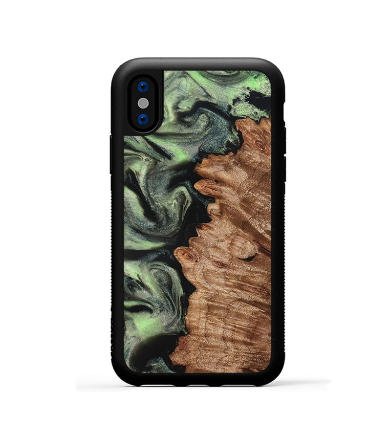 iPhone Xs Wood Phone Case - Noah (Green, 827045)